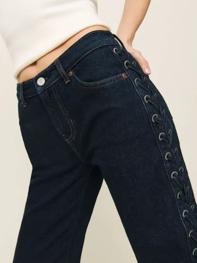 Reformation Abby Low Rise Straight Jeans In Ondine Lacing