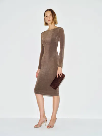 Reformation Abigail Knit Dress Brown Xl