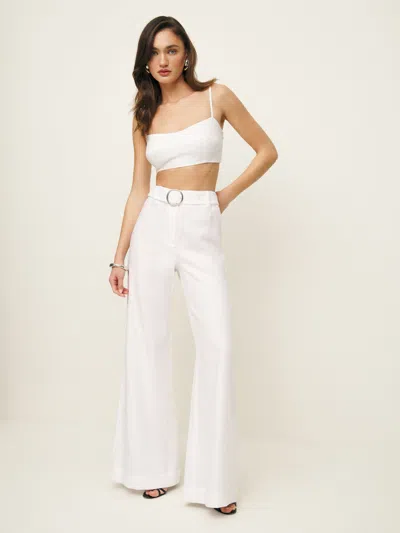 Reformation Ace Linen Pant In White