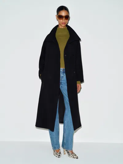 Reformation Addison Coat Black Large In Noir