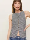 Reformation Addison Linen Top In Remy Check