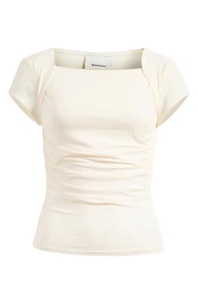 Reformation Addison Square Neck Knit Top In Fior Di Latte
