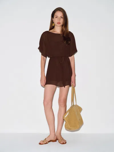 Reformation Adelmo Dress Brown Xs