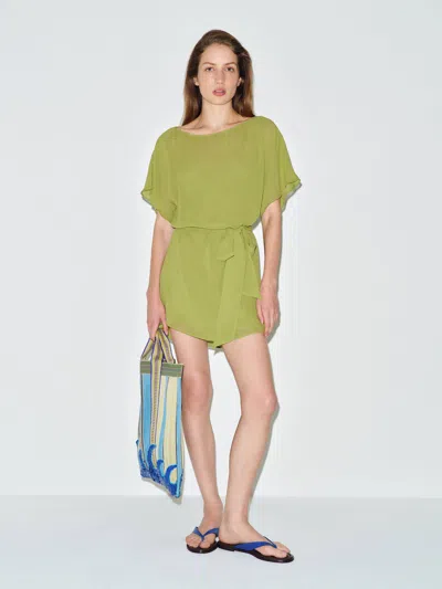 Reformation Robe Adelmo Vert L In Green
