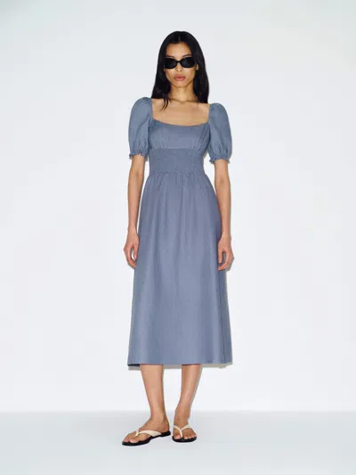 Reformation Robe En Lin Adler Bleu 34 In Blue