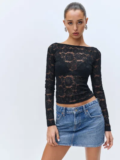 Reformation Adriano Lace Knit Top In Sicilian Widow