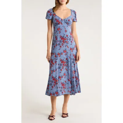 Reformation Afton Floral Print Maxi Dress In Martine