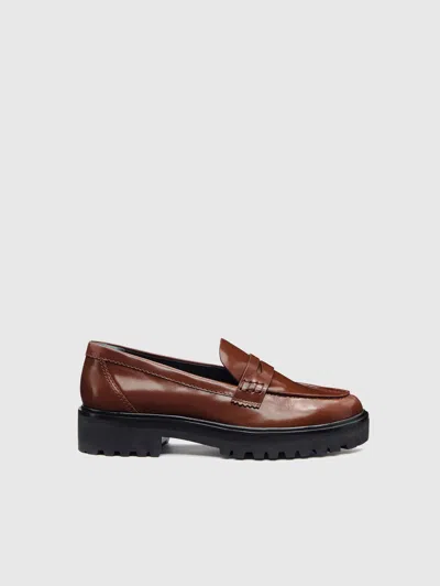 Reformation Agathea Chunky Loafer In Brown
