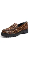 Reformation Agathea Chunky Loafers Leopard In Leopard