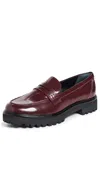 Reformation Agathea Chunky Loafers Ruby Leather In Ruby Leather