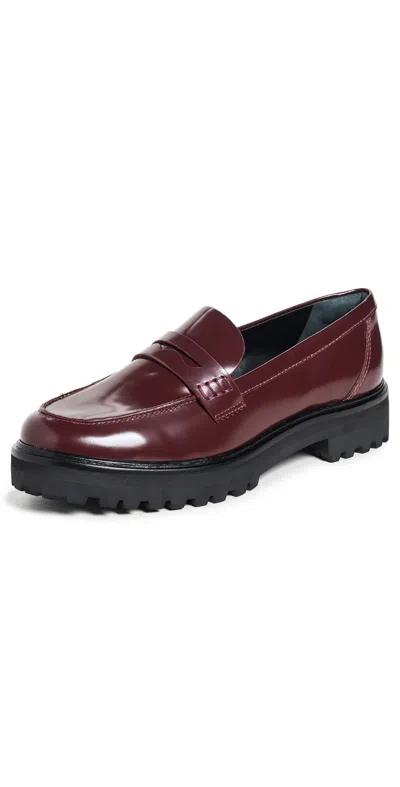 Reformation Agathea Chunky Loafers Ruby Leather