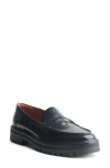 Reformation Agathea Platform Penny Loafer In Black