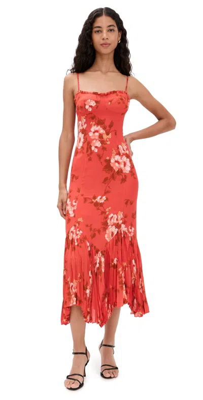 Reformation Aiko Dress Coral Bloom In Pink