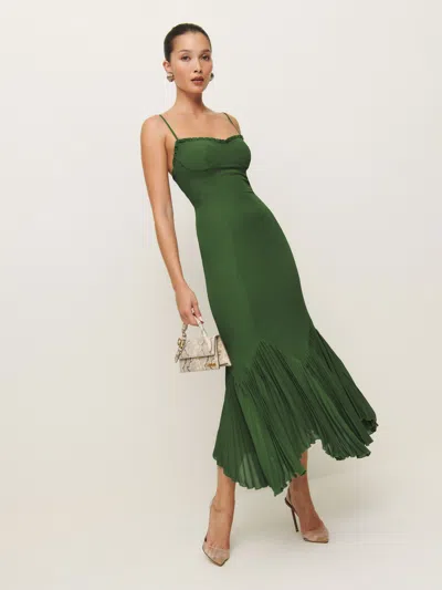 Reformation Aiko Dress In Moss