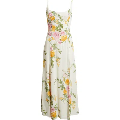 Reformation Ailany Floral Print Sundress In White