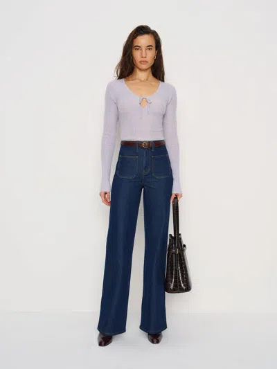 Reformation Aimee Fine Alpaca Sweater Purple Xs