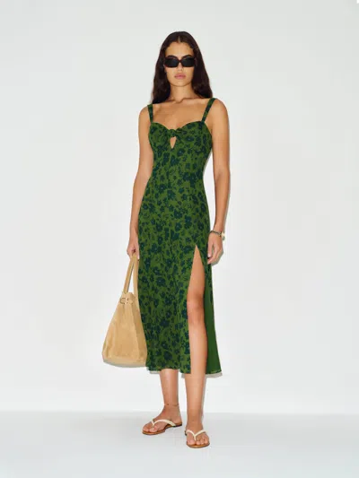 Reformation Robe Aislinn Vert 34 In Green