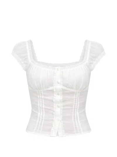 Reformation X Devon Lee Carlson Alabama Bustier Top In Ivory