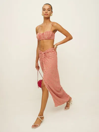 Reformation Alana Two Piece In Tomato Check