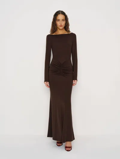 Reformation Alara Knit Dress Brown Xs