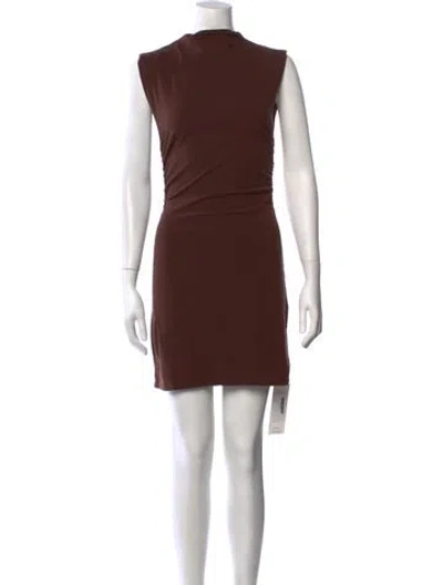 Pre-owned Reformation Alden Knit Dress Mini Dress In Brown