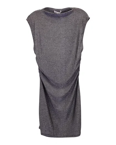 Reformation Alden Knit Mini Dress In Silver Nylon