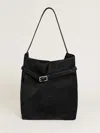 Reformation Alessandra Bucket Bag In Black Suede