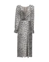 Reformation Alessi Crepe Midi Dress In Animal Print Viscose In Multi