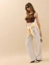 Reformation Alex Cropped Linen Pant In Oatmeal