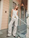 Reformation Alex Linen Pant In Oatmeal