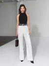 Reformation Alex Linen Pant In White