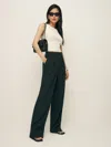Reformation Petites Alex Mid Rise Pant In Black