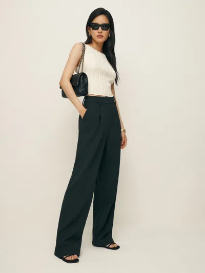Reformation Alex Mid Rise Pant In Black