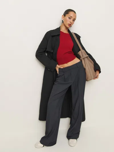 Reformation Alex Mid Rise Pant In Dark Charcoal