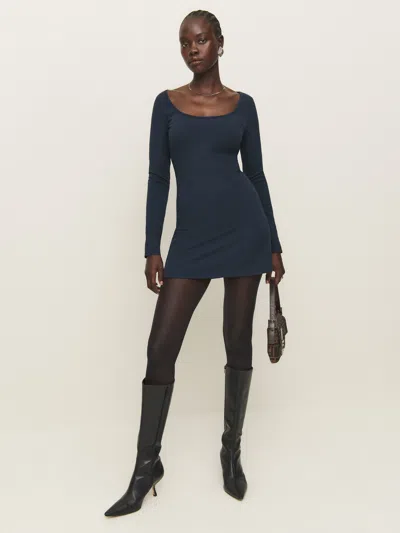 Reformation Alfie Knit Dress In Midnight