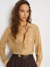 Reformation Alfie Relaxed Shirt In Gold