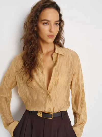 Reformation Alfie Relaxed Shirt In Gold
