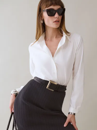 Reformation Alfie Shirt In White