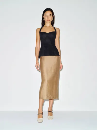Reformation Alistair Linen Top Black 10