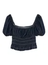 Reformation Aliya Denim Top In Blue