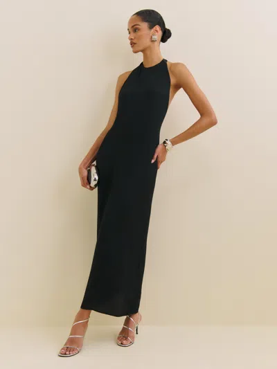 Reformation Robe Allie In Noir