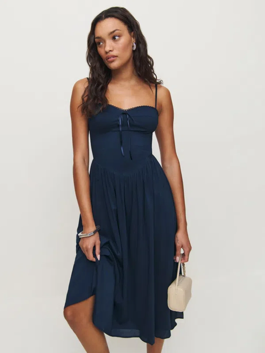 Reformation Allure Dress In Navy | ModeSens