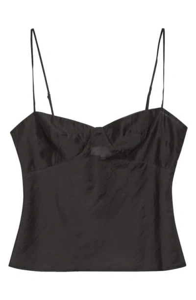 Reformation Alouette Semi Sheer Camisole In Black