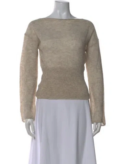 Pre-owned Reformation Alpaca Bateau Neckline Sweater W/ Tags In Neutral