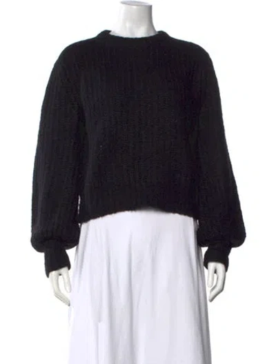 Pre-owned Reformation Alpaca Crew Neck Sweater In Black