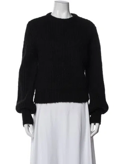 Pre-owned Reformation Alpaca Crew Neck Sweater In Black