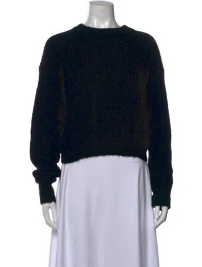 Pre-owned Reformation Alpaca Crew Neck Sweater In Black