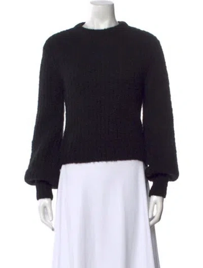 Pre-owned Reformation Alpaca Crew Neck Sweater In Black