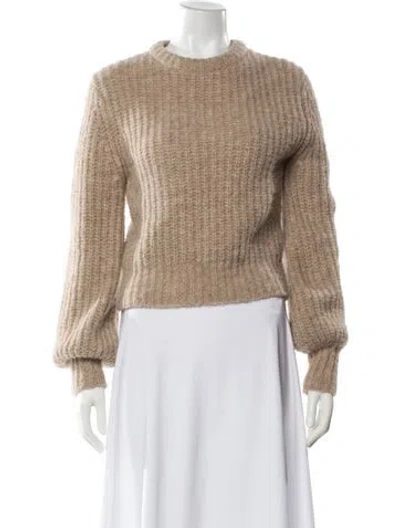 Pre-owned Reformation Alpaca Crew Neck Sweater In Neutral
