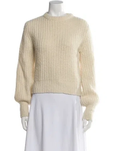 Pre-owned Reformation Alpaca Crew Neck Sweater In Neutral